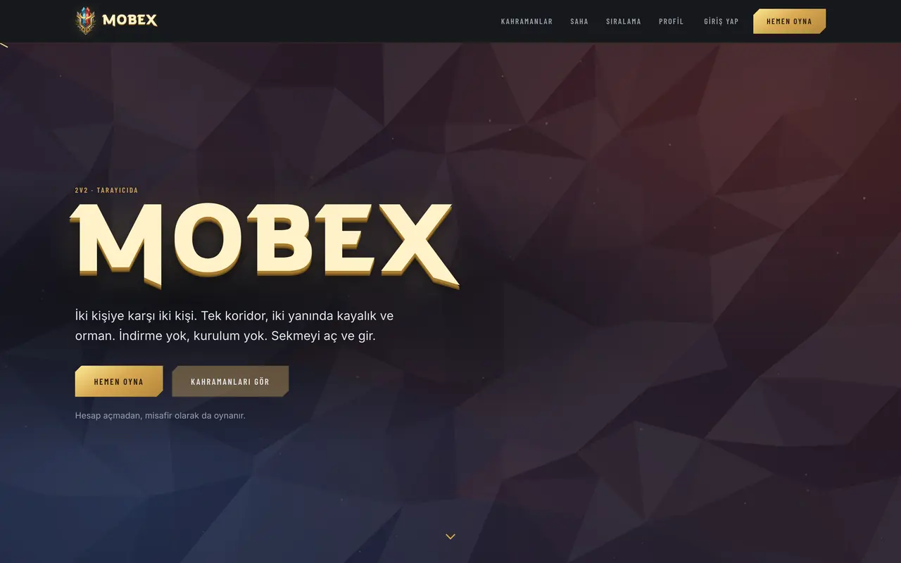 Mobex tanıtım sayfası